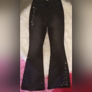 Forever 21 Embroidered High-rise Flare Jeans Size 27 Waist